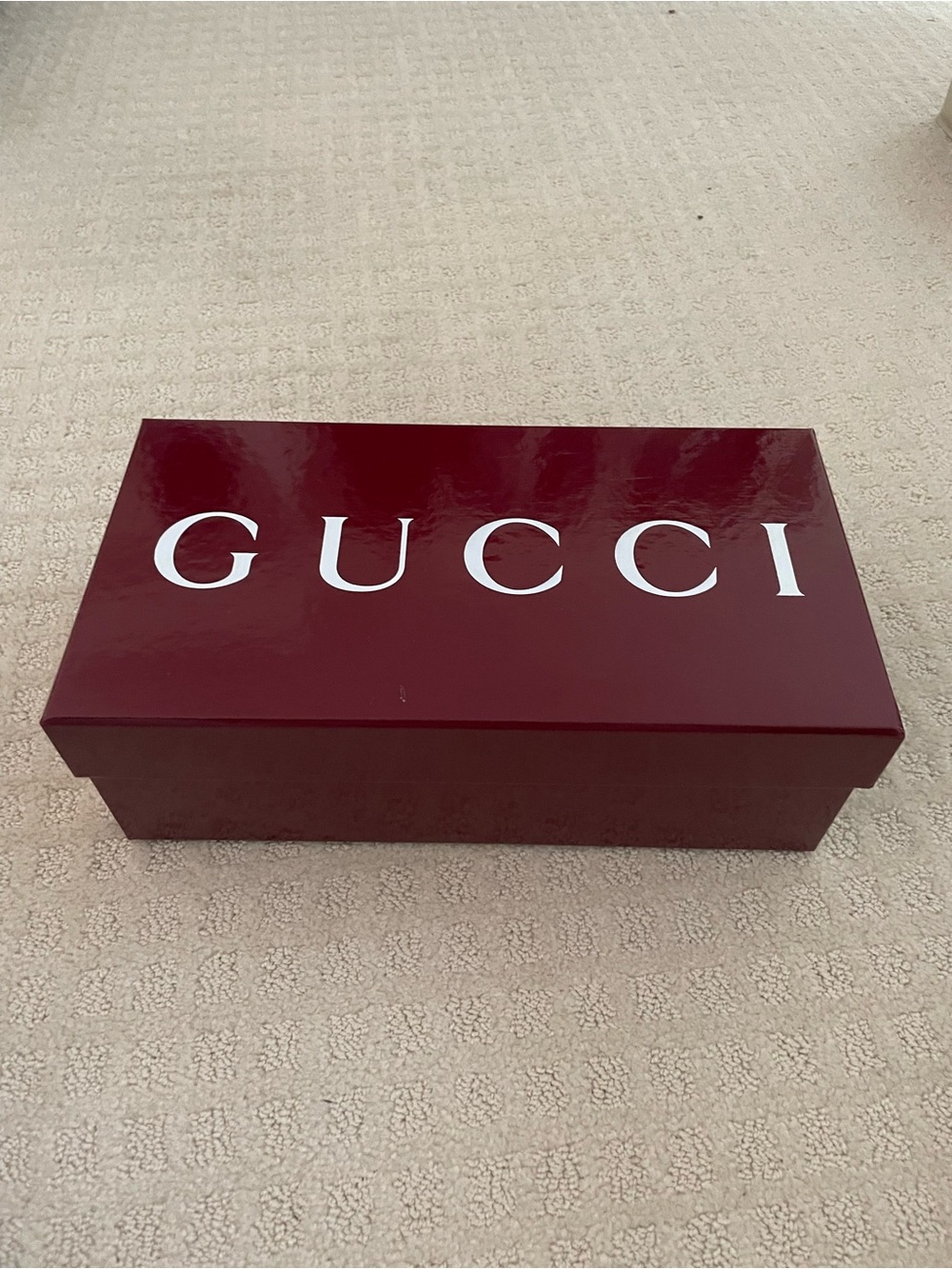 Gucci Burgundy Logo Shoe Box